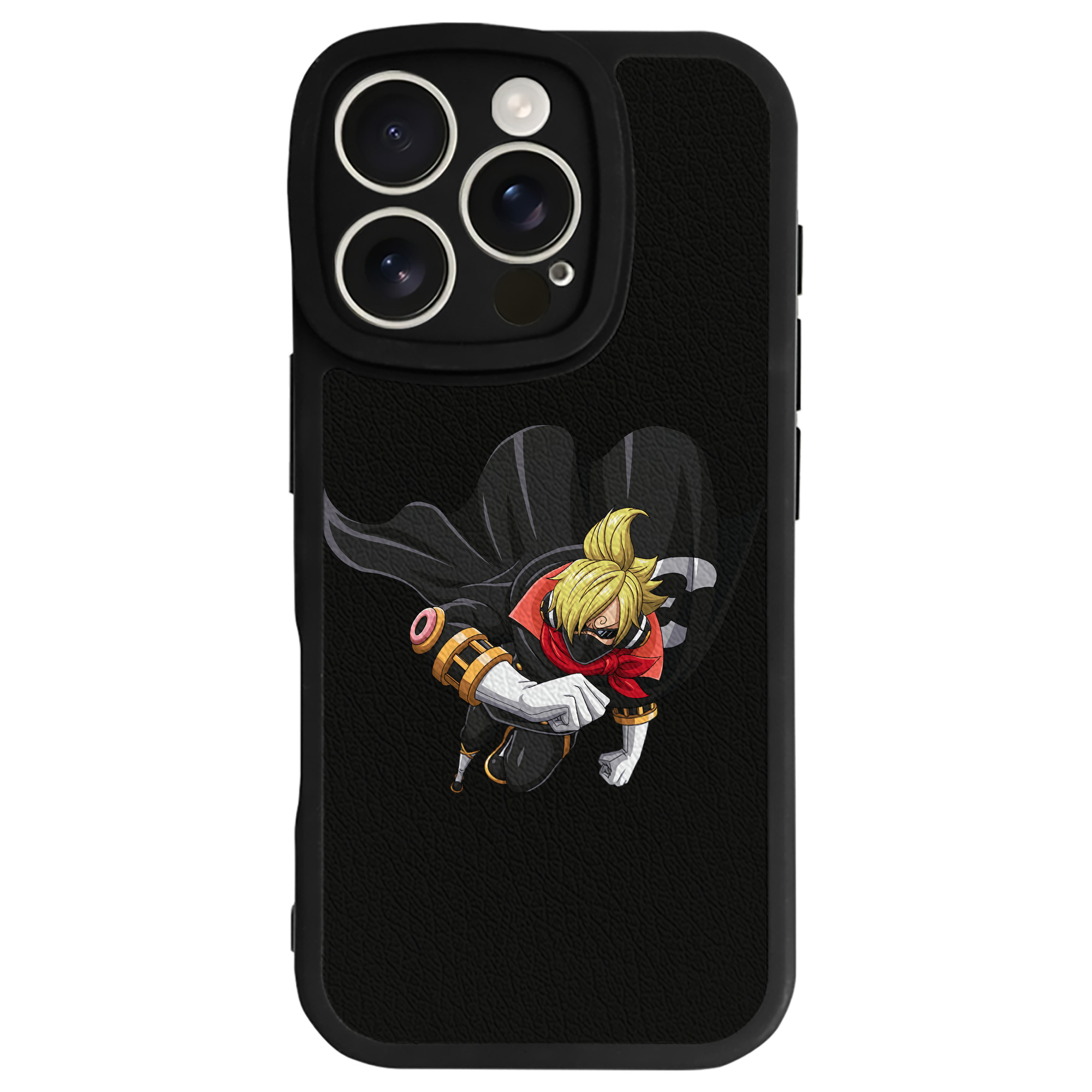 （画像用） ワンピース サンジ ONE PIECE Sanji 【iPhone 16シリーズ対応】シリコンスマホケース（レザー調） 材質：シリコン